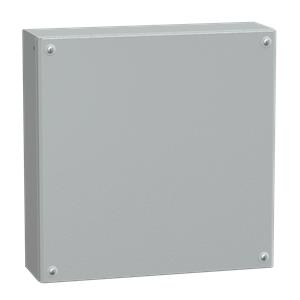 Porta simples de caixa industrial metálica H400xW400xD120 IP66 IK10 RAL 7035