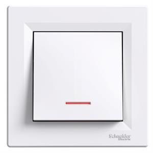 Asfora - Interruptor unipolar - luminoso - 10A - Branco