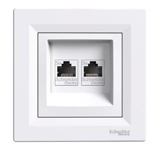 Asfora - Tomada RJ45 dupla categoria 5e UTP - Branco