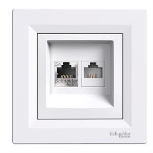 Asfora - Tomada RJ45+RJ12 - Branco