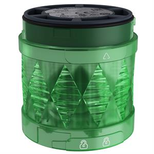 Unidade led iluminada para luzes de torre modular, verde, ø60, fija, ip65, 24 v ac/dc