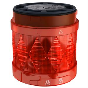 Unidade led iluminada para luzes de torre modular, vermelha, ø60, fija, ip65, 24 v ac/dc