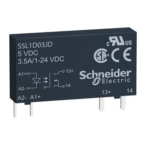 Estado sólido relé, 3,5 a, comutação cc, entrada 3...12 v cc, saída 1...24 v cc