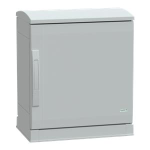 Floor standing encl.polyester vers.PLAZT w/open plinth+canopy 500x500x320 IP44