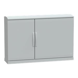 Floor standing encl.polyester vers.PLAZT w/open plinth+canopy 750x1250x320 IP44