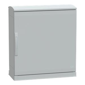 Floor standing encl.polyester vers.PLAZT w/open plinth+canopy 750x750x320 IP44
