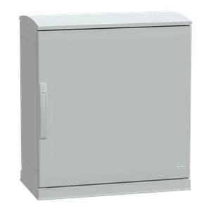Floor standing encl.polyester vers.PLAZT w/open plinth+canopy 750x750x420 IP44
