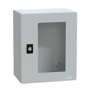 wall-mounting encl. polyester monobloc IP66 H308xW255xD160mm transparent door