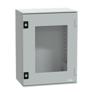 Caixa poliéster monobloc IP66 - H430xW330xD200mm porta envidraçada
