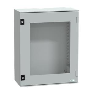 Caixa poliéster monobloc IP66 - H530xW430xD200mm porta envidraçada