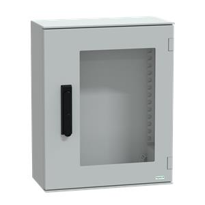 wall-mounting encl. polyester monobloc IP66 530x430x200mm 3p.lock glazed door