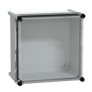 PLS box, polyester rear, transparent PC cover IP66 27x27x18cm