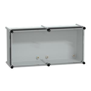 PLS box, polyester rear, transparent PC cover IP66 27x54x18cm