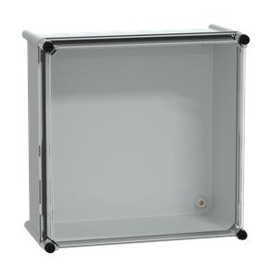 PLS box, polyester rear, transparent PC cover IP66 36x36x18cm