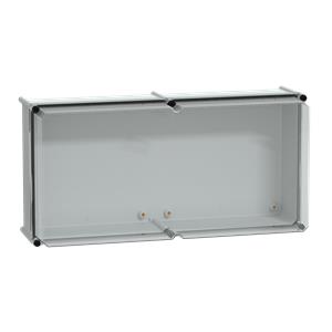 PLS box, polyester rear, transparent PC cover IP66 36x72x23cm