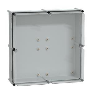 Caixa PLS, traseira em poliéster, cobertura transparente para PC IP66 54x54x23cm