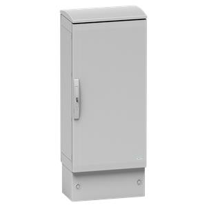 Pedestal de poliéster com vidro reforçado do inv. PLA(T)54 abertura frontal IP44-IK10 RAL7035
