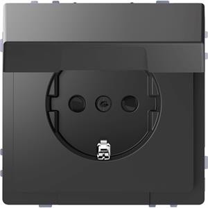 D-Life - Tomada 2P+T com obturadores e tampa - 16A - Antracite
