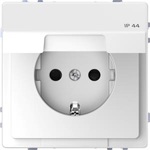 D-Life - Tomada 2P+T com obturadores e tampa - IP44 - 16A - Branco
