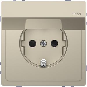 D-Life - Tomada 2P+T com obturadores e tampa - IP44 - 16A - Sahara