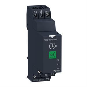 Nfc modular timing relé, 8 a, 2 co, 0.1 s…999 h, multifunction, 24...240 v ac/dc