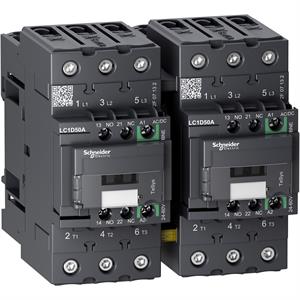 TeSys D reversing contactor - 3P - <= 440 V - 50 A AC-3 - 24...60 V AC/DC coil