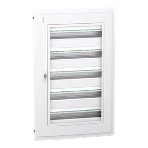 PrismaSet XS, Quadro 5 filas 24 módulos, porta transparente, encastrar