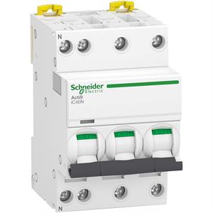 Acti9 iC40N - Disjuntor - 3P+N - 16A - Curva D - 6000A (IEC 60898-1) - 10 kA (IEC 60947-2)