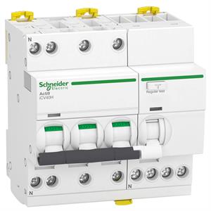 residual current breaker with overcurrent protection (RCBO), Acti9 iCV40, 3P+N, 16 A, C Curve, 10000 A, 30 mA, A type