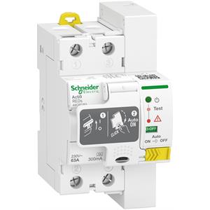Residual current Device recloser, Acti9 REDs, 2 P, 63 A, 300 mA, A type
