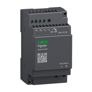 Fonte de alimentação regulada, 100-240v ac, 24v 2.5 a, monofásico, modular