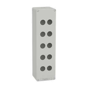 Harmony XAP, XB2 SL, estação de controlo vazia, aluminio, gris, M32, 10 furos 22mm, 85 x 310 x 77