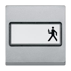 M-Elegance - Tecla simples c/porta-etiquetas - Alumínio