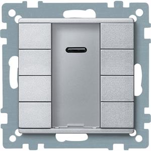 Botão de pressão de 4 elementos plus com recetor IV, alumínio, System m