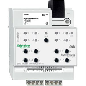 Atuador de estores REG-K/4x24/6 com modo manual, cinzento-claro