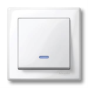 M-Elegance - Tecla simples com visor - Branco brilhante
