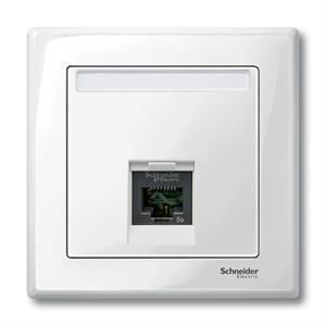 M-Elegance - Centro de tomada RJ45 simples - Branco brilhante