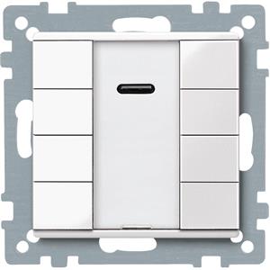 Botão de pressão de 4 elementos plus com recetor IV, branco polar, brilhante, System m