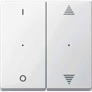 Módulo pbtn de 2 gng c. 1/0 & up/down arrw imp., pol.wht., glos., Sys.M