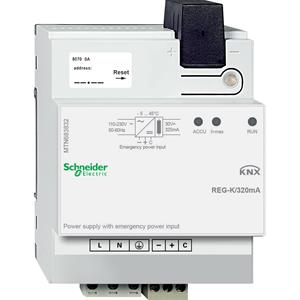 Fonte de alimentação de knx REG-K/320 mA com entrada de energia de emergência, cinzento-claro