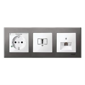 M-Elegance - Quadro 3 elementos - Metal cinzento