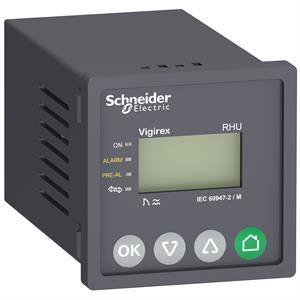 residual current protection relay, Vigirex RHU, 30 mA to 30 A, 220/240 VAC 50/60Hz, communicating, front panel mounting