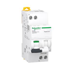 residual current breaker with overcurrent protection (RCBO), Acti9 iCV40, 1P+N, 13 A, C Curve, 6000 A, 30 mA, A type