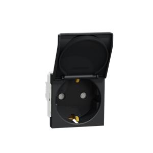 Tomada 2P+T com obturadores LP, Unica, 16A, Antracite