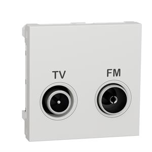 Tomada TV/FM intermédia, Unica, Branco