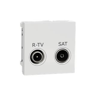 Tomada R-TV/SAT, Unica, derivação única, Branco