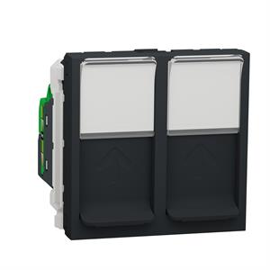 Nova Unica - Tomada dupla RJ45 - cat.5 - UTP - Antracite