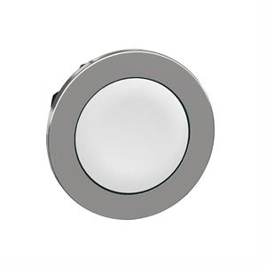 Flush mounted push button head, metal, branco  , ø30, spring return, unmarked