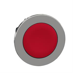 Cabeça de botão de pressão de montagem embutida, metal, vermelha, ø30, retorno por mola, sem marca
