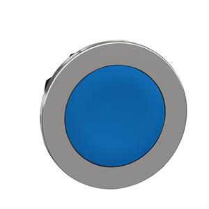 Cabeça de botão de pressão de montagem embutida, metal, azul, ø30, retorno por mola, sem marca